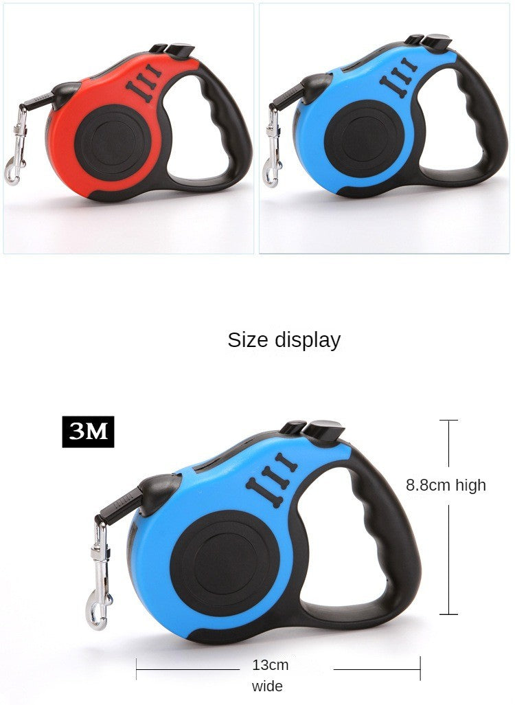 Trela retrátil para cães, 3m/5m, automática, flexível, cachorro, gato, corda de