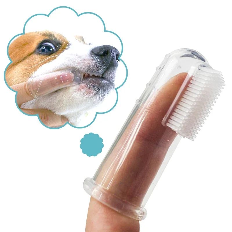 Escova de dentes super macia Escova de Dedo Oral-Care DUTRIEUX™: Higiene Avançada em Sílica Gelpara animais de estimação